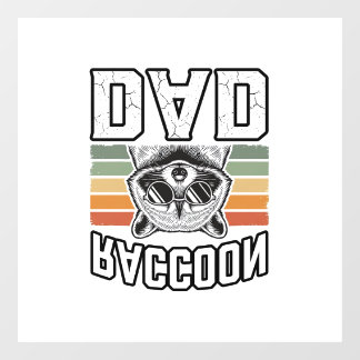 Raccoon Dad Vintage Engraving Retro Vector Design_ Window Cling