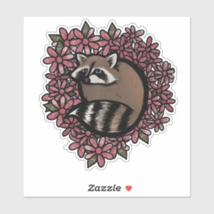 Raccoon Daisy Flower Art Raccoons Daisies Floral  