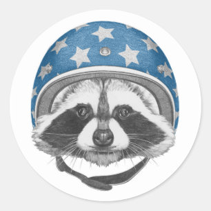 Raccoon Daredevil Classic Round Sticker