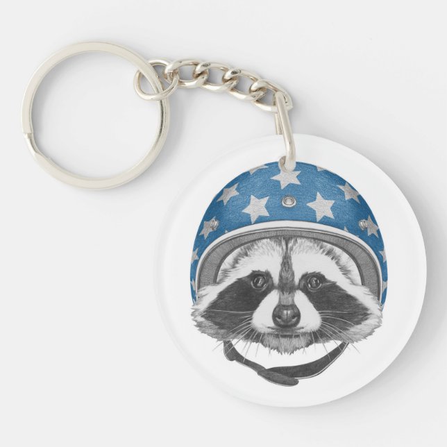 Raccoon Daredevil Keychain (Front)