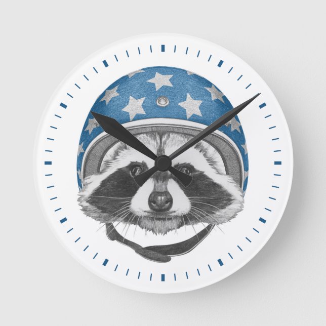 Raccoon Daredevil Round Clock (Front)