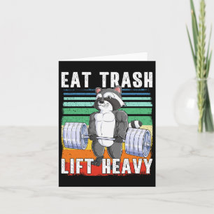 Raccoon Deadlift Bodybuilding Garbage Animal Gym F Card