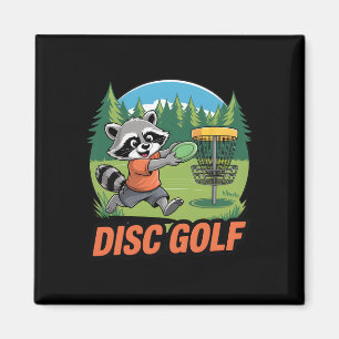 Raccoon Disc Golf Sport Animal Frisbee Game Player Magnet