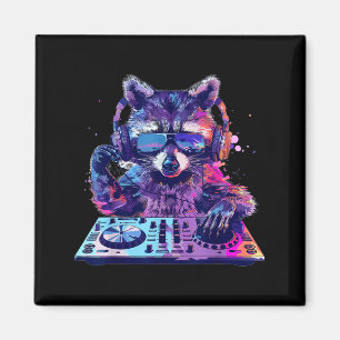 Raccoon Dj Edm Techno House Music Funny Animal Lov Magnet