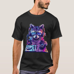 Raccoon Dj Edm Techno House Music Funny Animal Lov T-Shirt