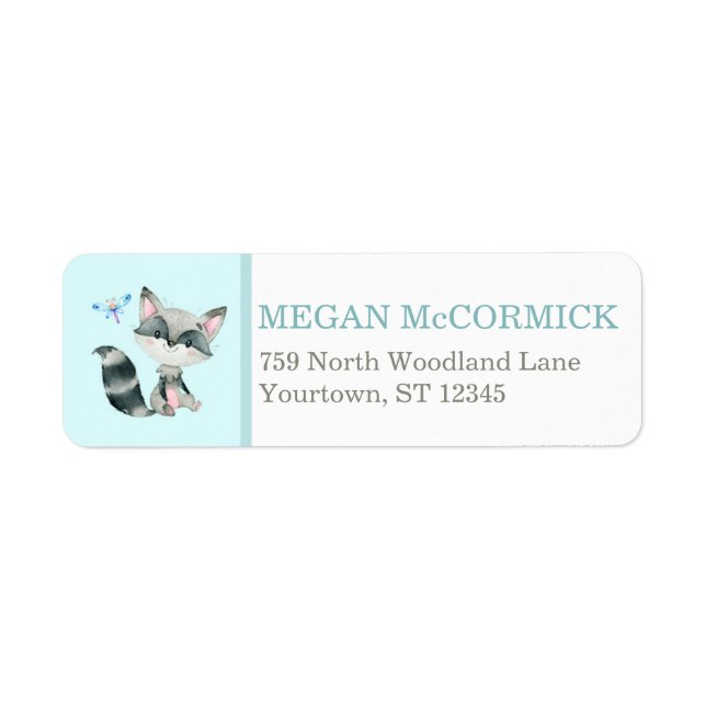 Raccoon / Dragonfly Aqua Woodland (Devant)