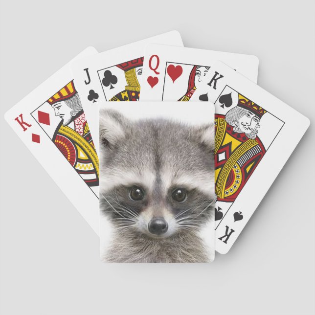 Raccoon drawing figure on  Playing Cards (Back)