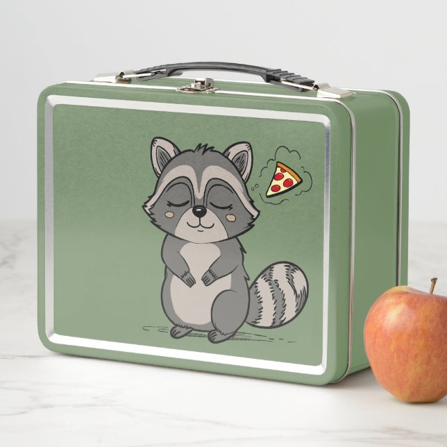 Raccoon Dream - Pizza! Metal Lunch Box (In Situ)