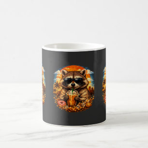 Raccoon Drinking Iced Coffee Funny Animal Meme Mug