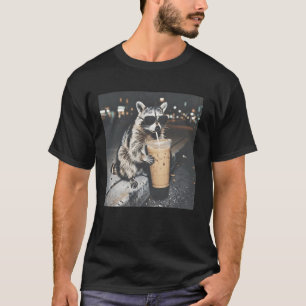 Raccoon Drinking Iced Coffee Shirt