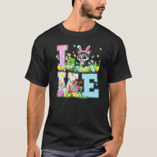 Raccoon Easter Egg Hunt  Love Raccoon Easter Sunda T-Shirt