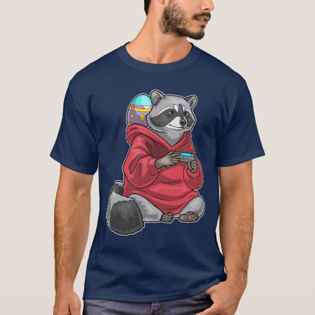 Raccoon Easter Gamer T-Shirt (Front)