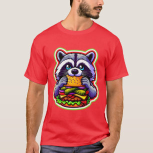RACCOON EATING CHEESEBURGER 6 T-Shirt