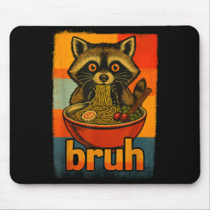Raccoon Eating Japanese Ramen Noodles Men Women Ki Mouse Pad