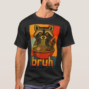 Raccoon Eating Japanese Ramen Noodles Men Women Ki T-Shirt