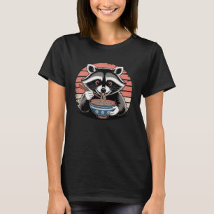 Raccoon Eating Ramen Japanese Vintage Style T-Shirt