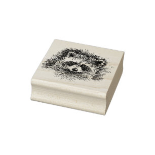 Raccoon Face New Mounted Rubber Stamp
