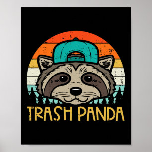 Raccoon Face Trash Panda Cool Street Cat Boys Kids Poster
