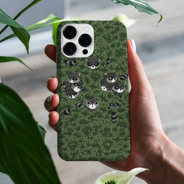 Raccoon Family in a Bush Case-Mate iPhone Case (Creator Uploaded)