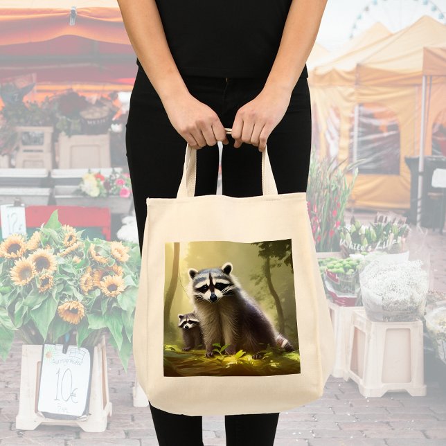 Raccoon Family Wildlife Portrait  Tote Bag (Creator Uploaded)