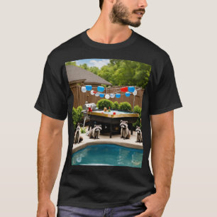Raccoon Family's Backyard Labour Day Bash" T-Shirt