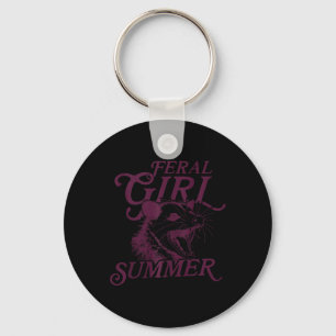 Raccoon Feral Girl Summer Tank Top Keychain