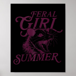 Raccoon Feral Girl Summer Tank Top Poster