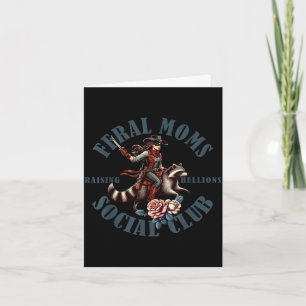 Raccoon feral moms social club trendy mom mama card