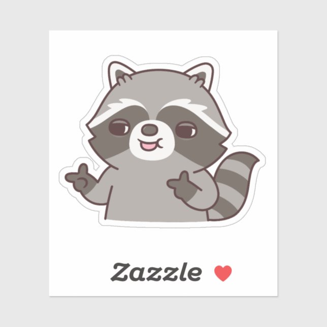 Raccoon Finger Gun Hand Gesture Funny (Sheet)