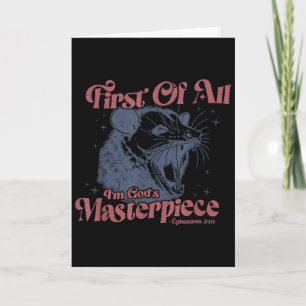 Raccoon First Of All I'm God's Masterece  Card