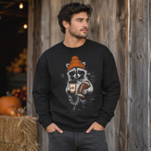 Raccoon Football Fall Beanie Coffee Graphic