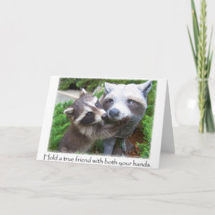 Raccoon friends notecard
