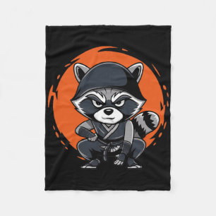 Raccoon Funny Karate Design Costume Animals Fleece Blanket