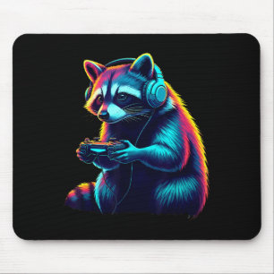Raccoon Gaming Animal Video Games Funny Raccoon Mouse Pad