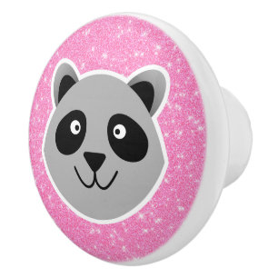 Raccoon Glitter Ceramic Knob