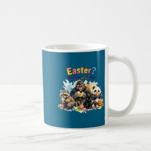 Raccoon gorilla panda cat easter egg humour coffee mug