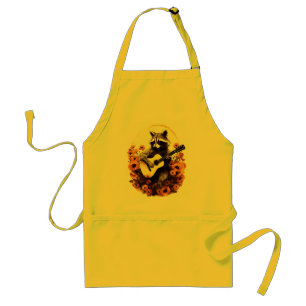 Raccoon Guitar Serenade in Sunflowers Standard Apron