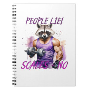 raccoon, gym big guy notebook