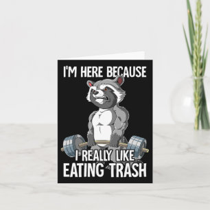 Raccoon Gym Weight Training Bodybuilder  Card