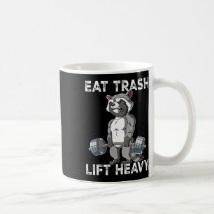 Raccoon Gym Weight Training Eat Trash Lift Heavy  Coffee Mug
