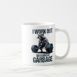 Raccoon Gym Weight Training I Work Out So I Can Ea Coffee Mug