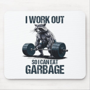 Raccoon Gym Weight Training I Work Out So I Can Ea Mouse Pad