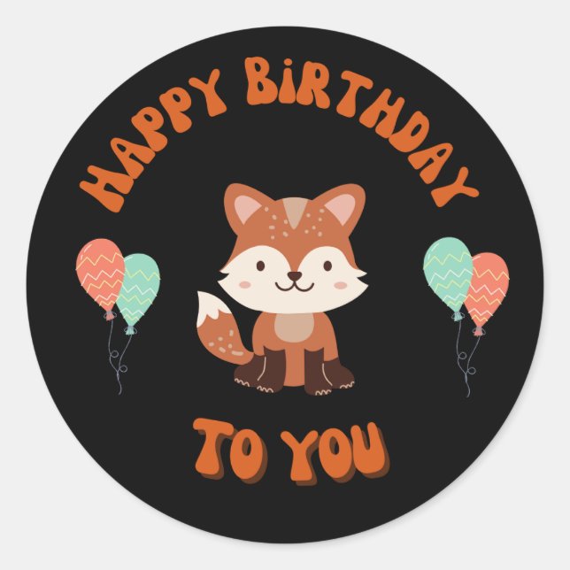 Raccoon happy birthday sticker (Front)