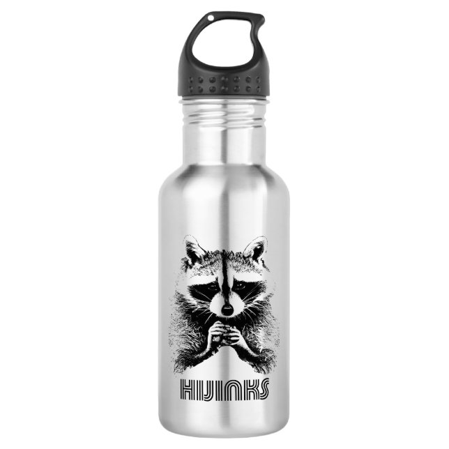 Raccoon Hijinks 532 Ml Water Bottle (Front)
