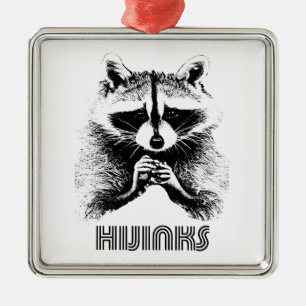 Raccoon Hijinks Metal Ornament