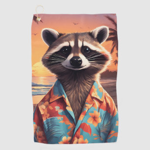 Raccoon Holiday Golf Towel