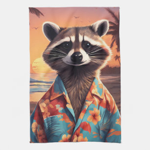 Raccoon Holiday Kitchen Towel