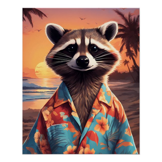 Raccoon Holiday Poster (Front)