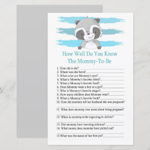 Raccoon How well do you know baby shower
