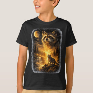 Raccoon Howling to The Moon Funny for Men Women T-Shirt